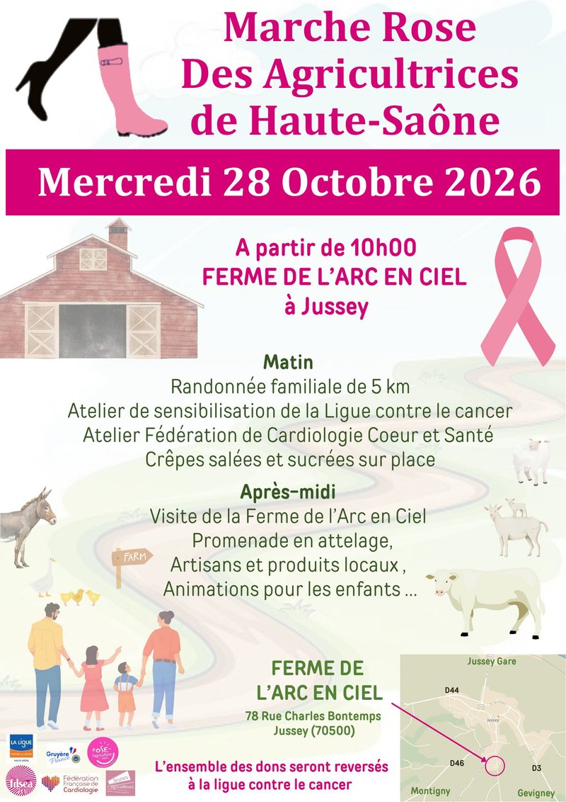 Marche Rose des Agricultrices de Haute-Saône le 28/10 à JUSSEY