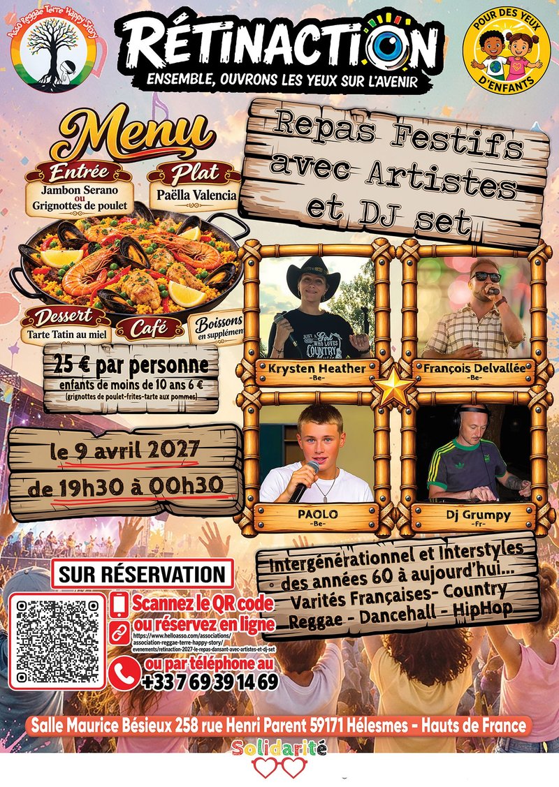 RETINACTION 2027 Le Repas Dansant avec Artistes et Dj Set