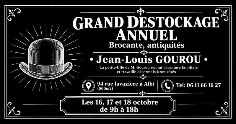 Destockage le 16,17 et 18 Octobre ancienne brocante du lude