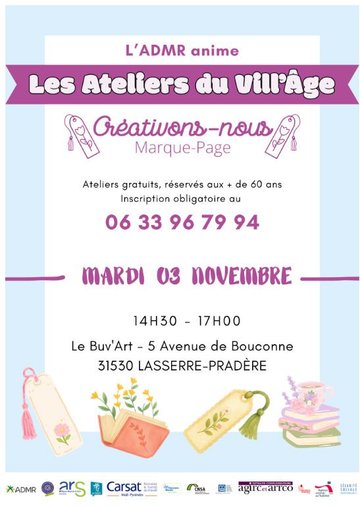 Les Ateliers du Vill'Âge : Confection de marque-pages