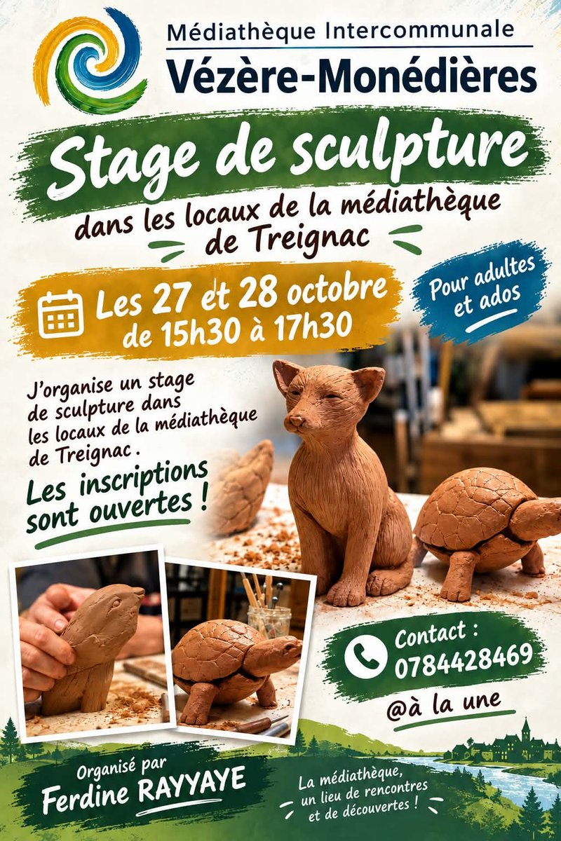 Médiathèque : Stage de sculpture