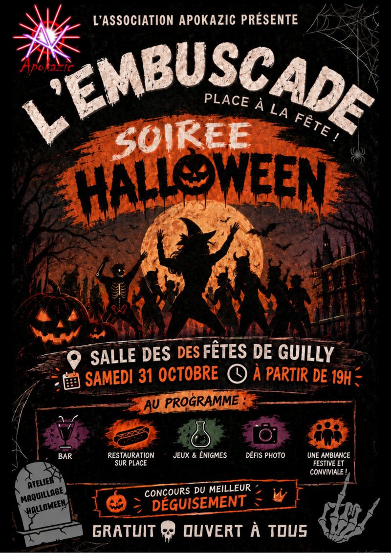 L'embuscade, place à la fête Soirée halloween