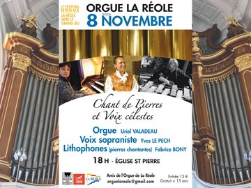 Concert "Chants de pierre et voix célestes"  lithophone, voix, orgue