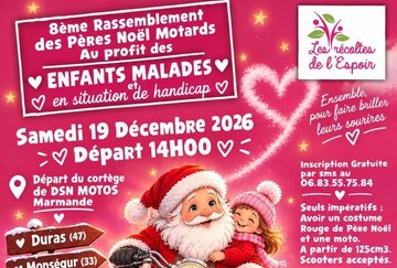 8ème Rassemblement des Pères Noël Motards au profit des enfants malades