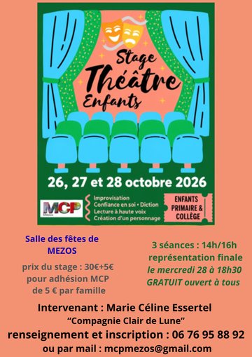 Stage de théâtre pour enfants