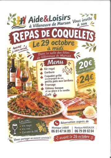 Repas de coquelets