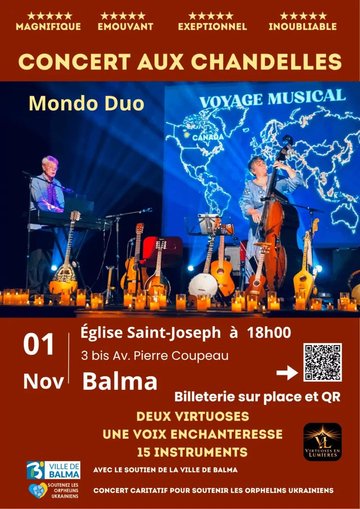Concert aux chandelles de Mondo Duo - Dimanche 1 novembre
