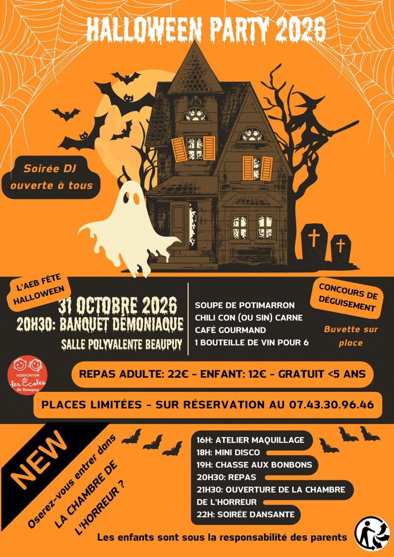 Halloween Party 2026 - Samedi 31 octobre
