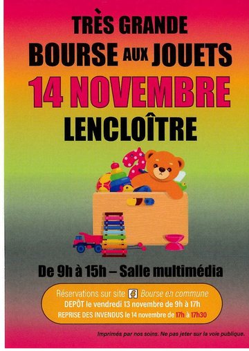 Très grande bourse aux jouets