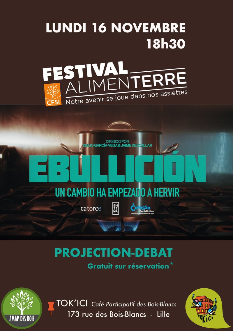 Projection-Débat de "Ebullition" au Tok'Ici dans le cadre du Festival ALIMENTERRE