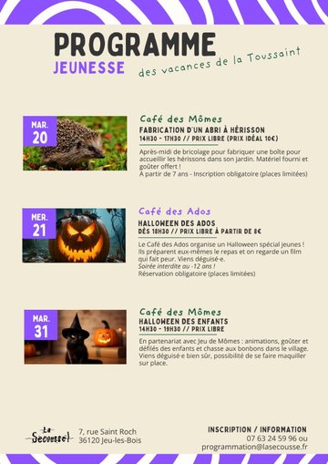 Programmation jeunesse des vacances