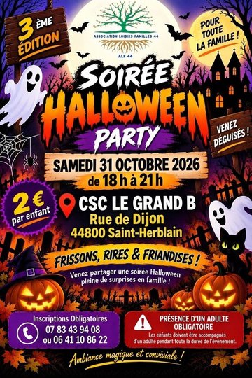 Soirée Halloween au CSC Le Grand B