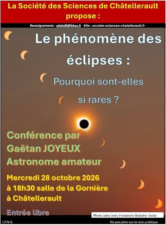 Le phénomène des éclipses, conférence par Gaëtan Joyeux