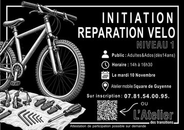 Initiation Réparation de vélo, Niveau 1