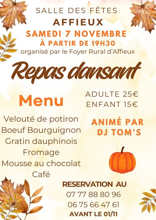 Repas dansant à Affieux
