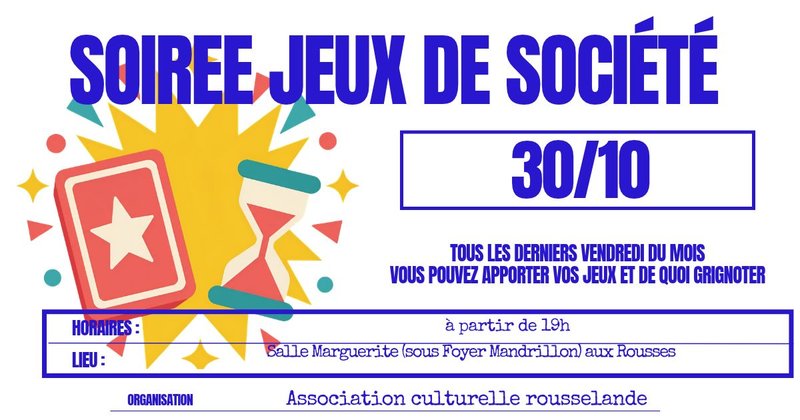 Soirée jeux de société