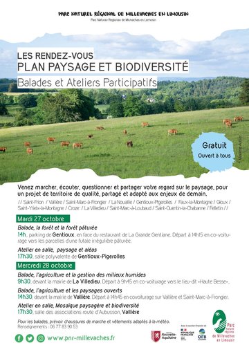 LES RENDEZ-VOUS PLAN PAYSAGE ET BIODIVERSITÉ Balades et Ateliers Participatifs