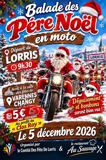 Balade des Pères Noël en moto