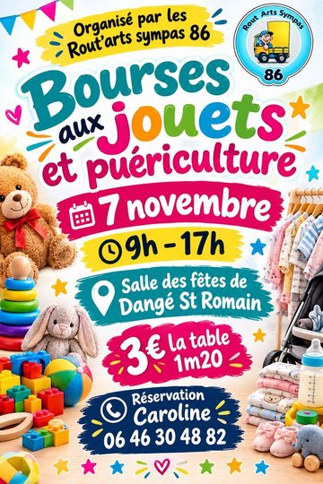 BOURSE AUX JOUETS ET PUÉRICULTURE - LE 07/11 - ROUT'ARTS SYMPAS 86