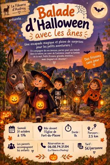 Balade d'Halloween avec les ânes