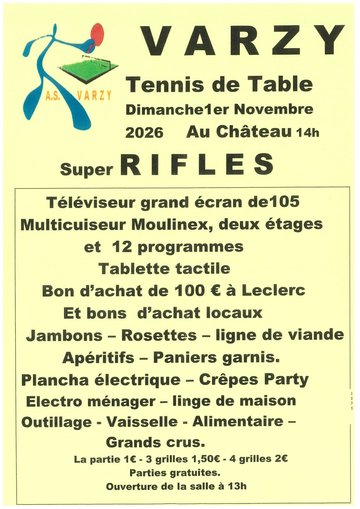 Super Rifles - AS Varzy Tennis de table