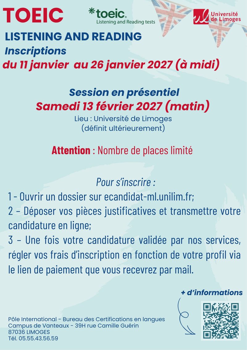 Inscriptions au TOEIC