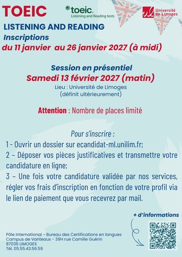 Inscriptions au TOEIC