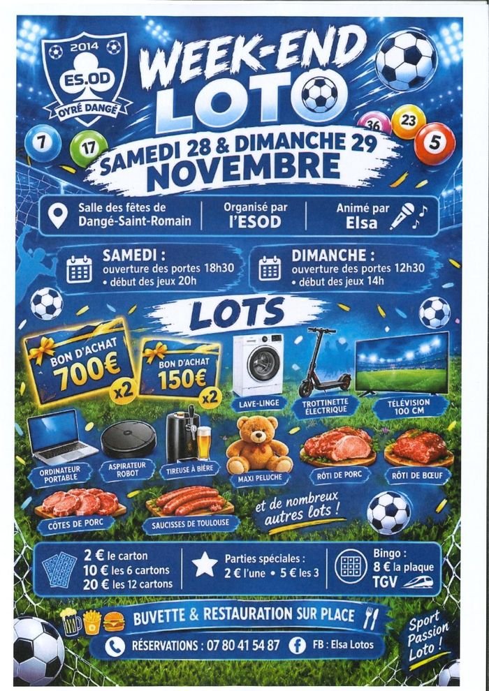 WEEKEND LOTO DU 28/11 ET 29/11 - ESOD FOOT
