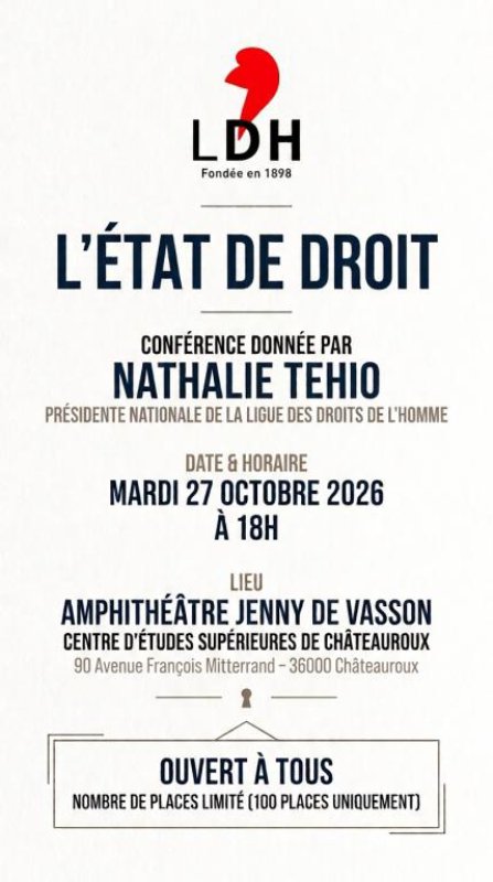 Journée et conférence « L’État de droit » par la Ligue des droits de l’Homme/droits humains