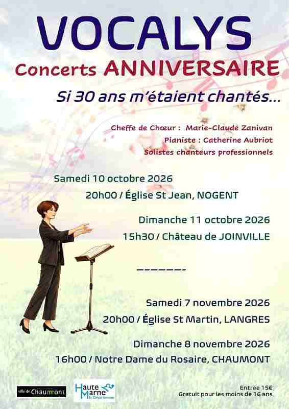 Concert anniversaire Vocalys : si 30 ans m'étaient chantés