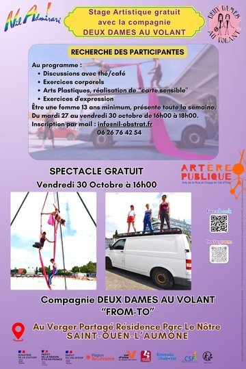 Stage artistique gratuit avec la Compagnie "DEUX DAMES AU VOLANT"