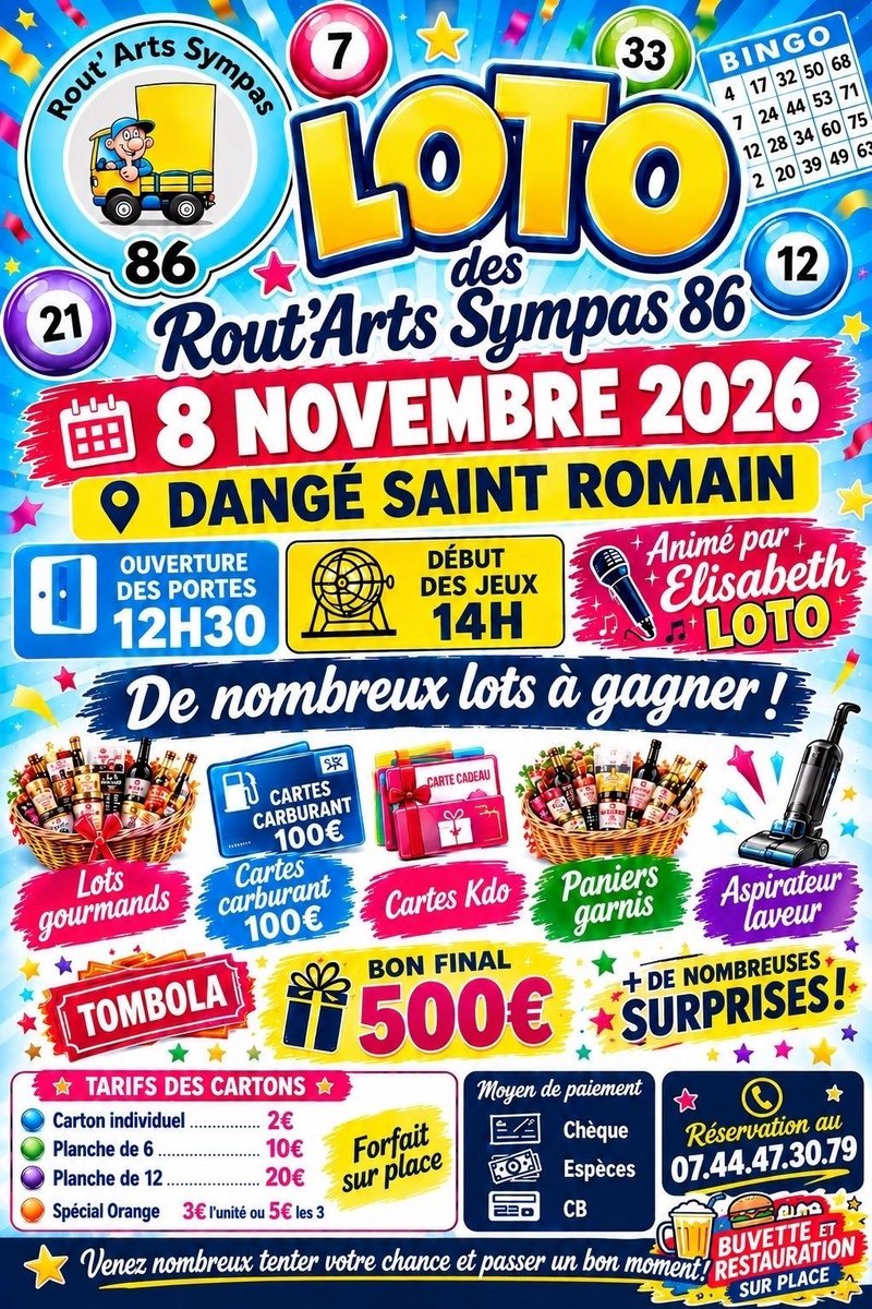 LOTO LE 08/11 - ROUT'ARTS SYMPAS 86