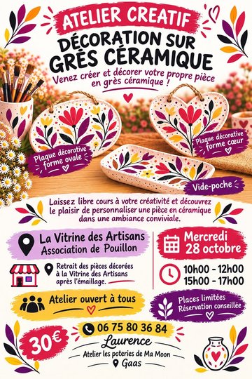 Atelier créatif - Décoration sur grès décoratif