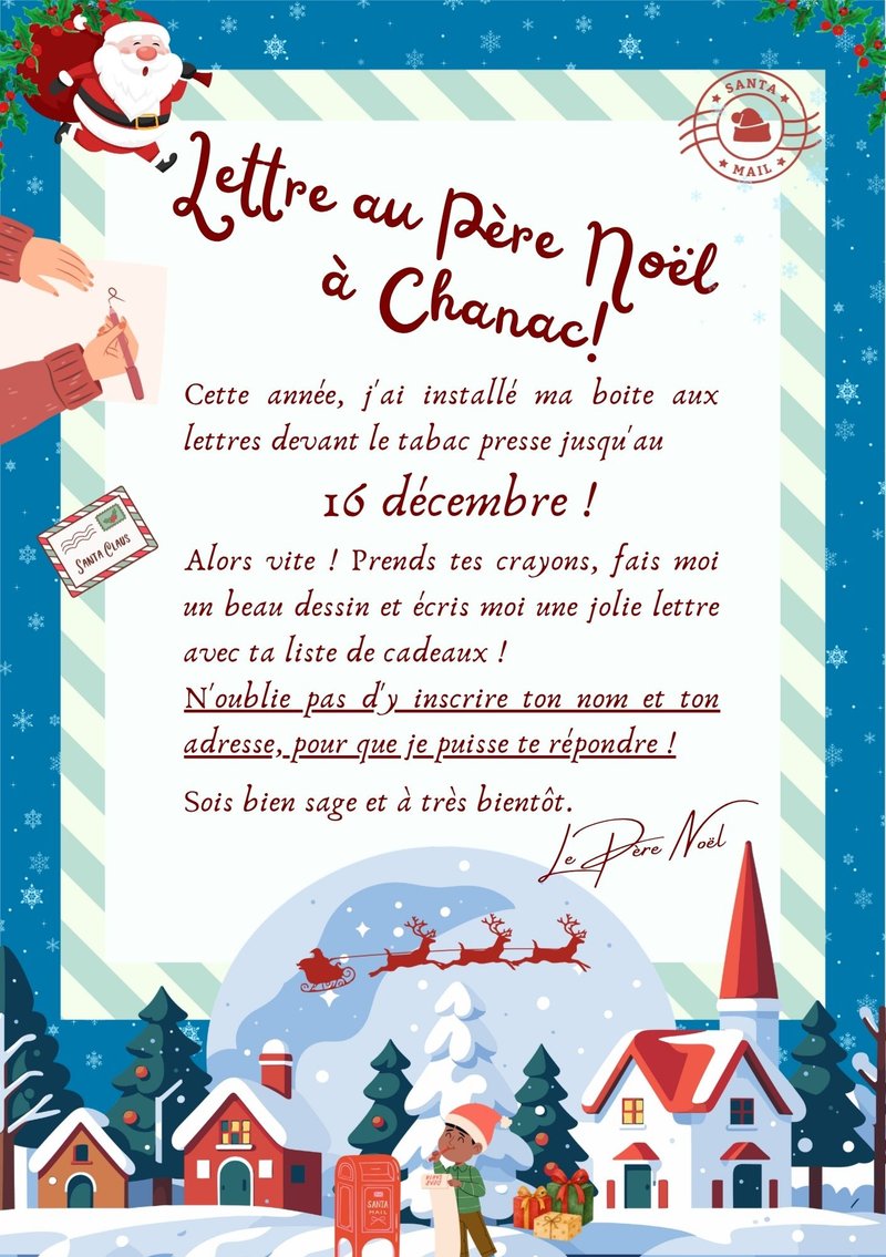 LA BOITE AUX LETTRES DU PÈRE NOËL : CHANAC