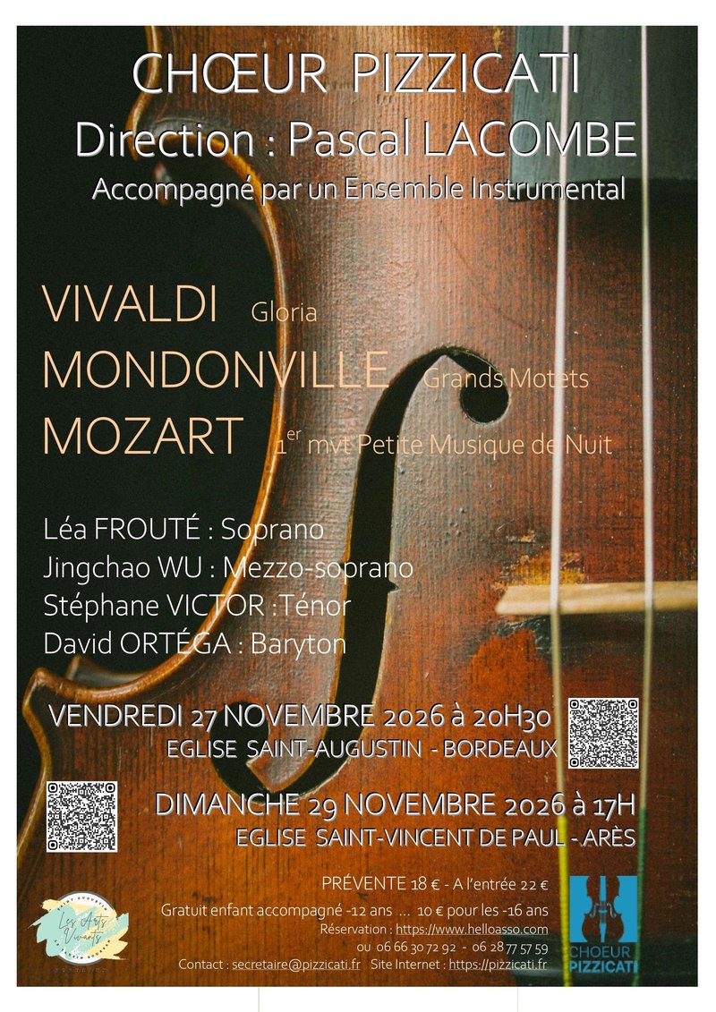 CONCERT PIZZICATI MONDONVILLE VIVALDI MOZART A ARES