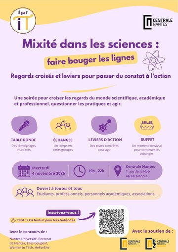 Mixité dans les sciences : faire bouger les lignes ! - Soirée Centrale Nantes et Égal'iT