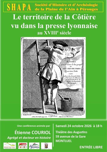 [CONFÉRENCE] Le territoire de la Côtière vu dans la Presse Lyonnaise au XVIIIe siècle