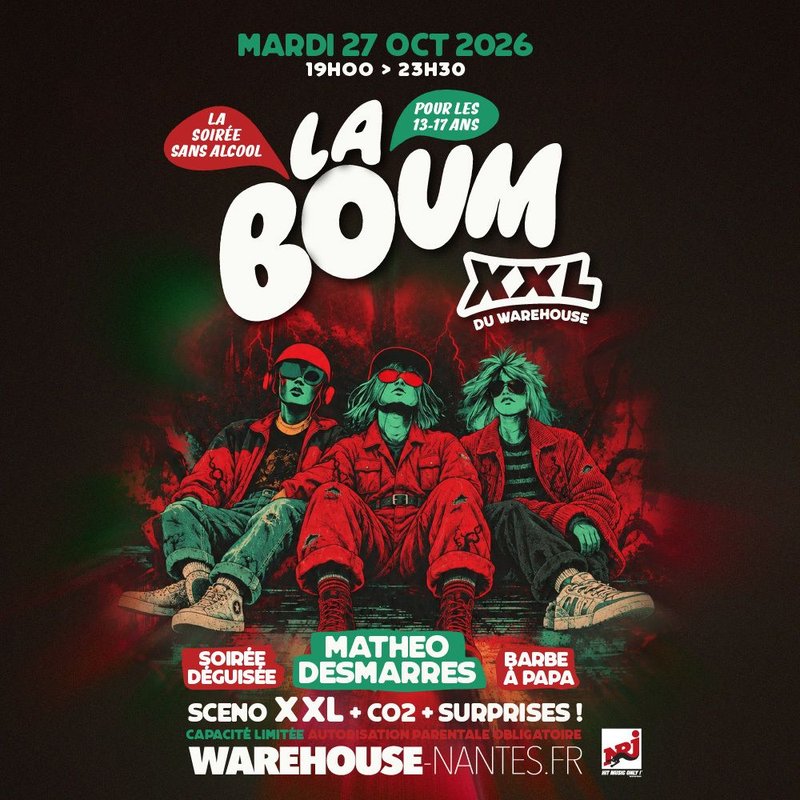 La BOUM XXL du Warehouse - La soirée sans alcool réservée aux 13-17 ans