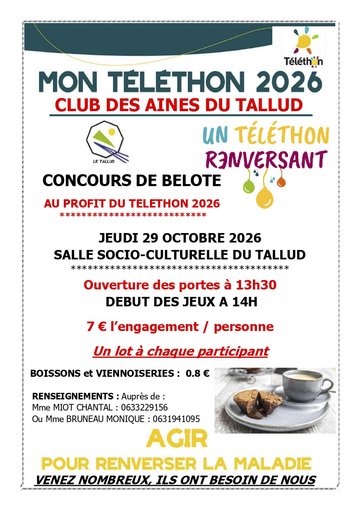 Concours de belote au profit du Téléthon