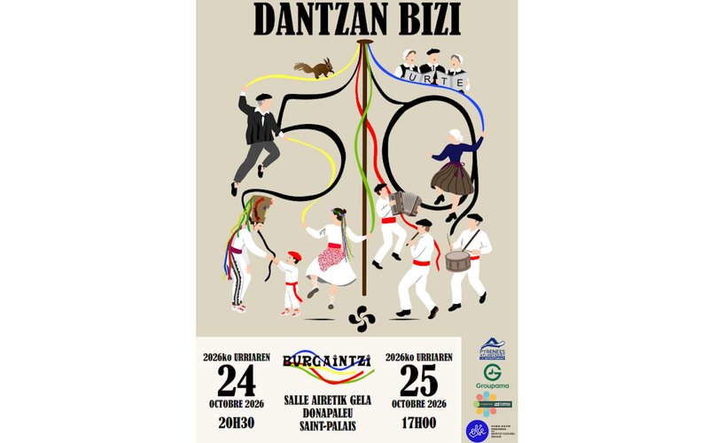 Spectacle de danses basques : 50 ans du groupe Burgaintzi "Dantzan Bizi"
