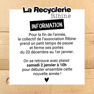 FERMETURE DU 20/12 AU 01/01