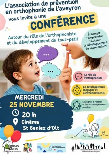 Conférence "autour du rôle de l'orthophoniste du tout-petit " à Saint Geniez d'Olt