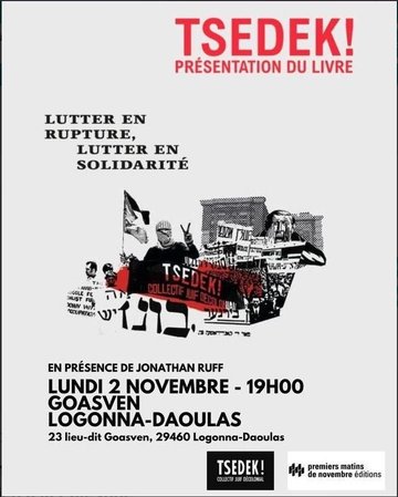Rencontre : Présentation du manifeste du collectif juif décolonial TSEDEK! en soutien à la Palestine