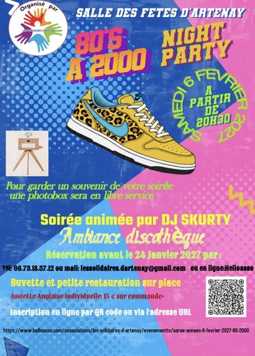 Soirée Années 80 à 2000 le 6 février 2027 Artenay