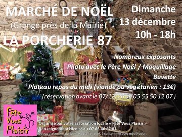 Marché de Noël La Porcherie 13/12/2026