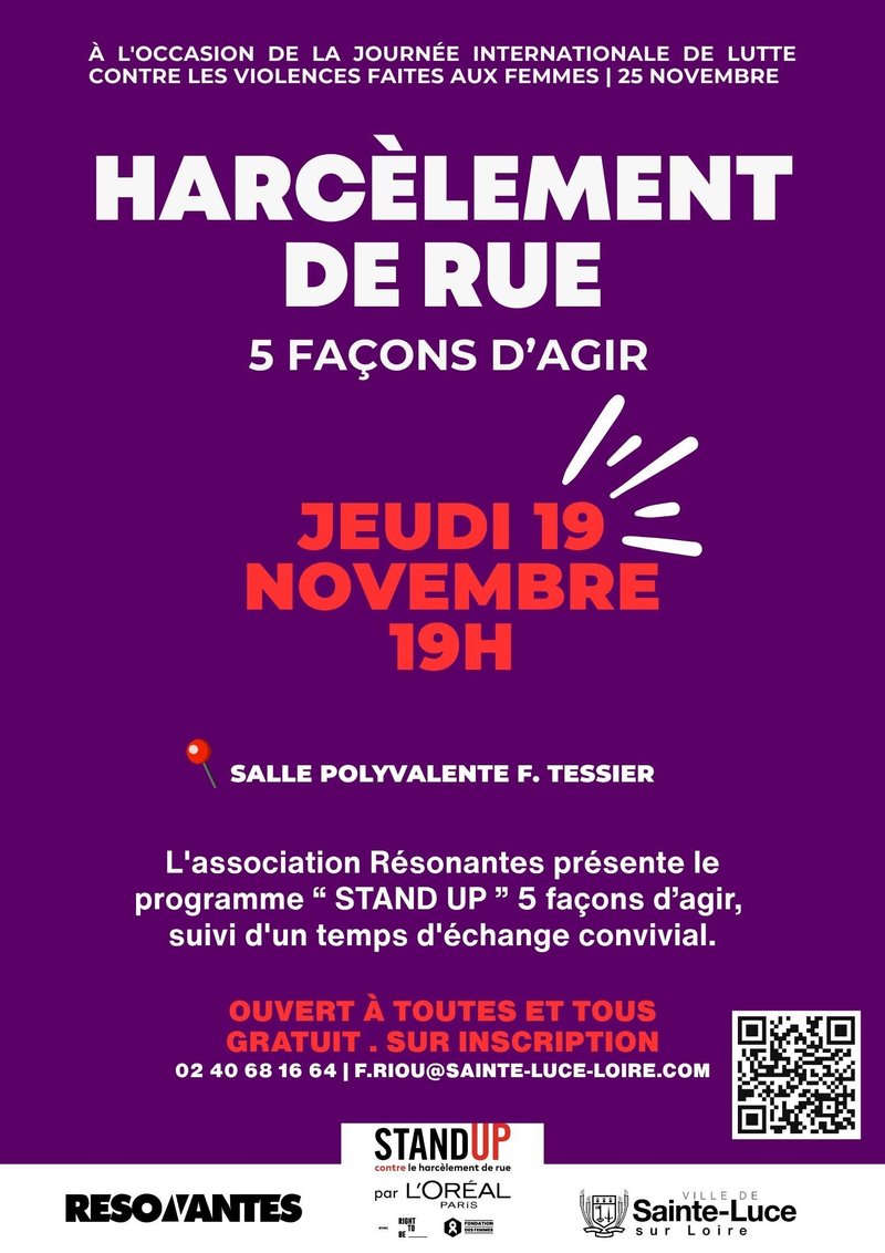 Programme "Stand Up" - Comment réagir au harcèlement de rue