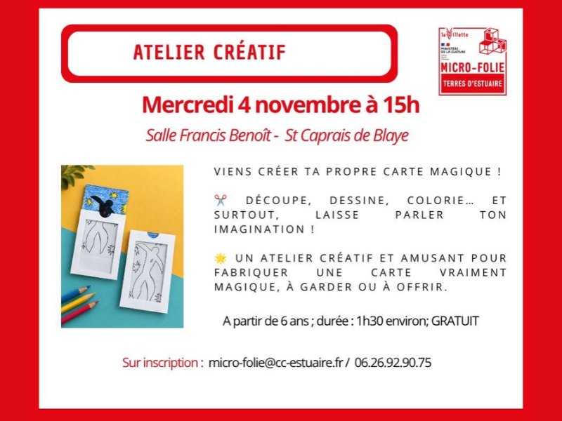 Atelier créatif "Carte Magique" avec la micro folie
