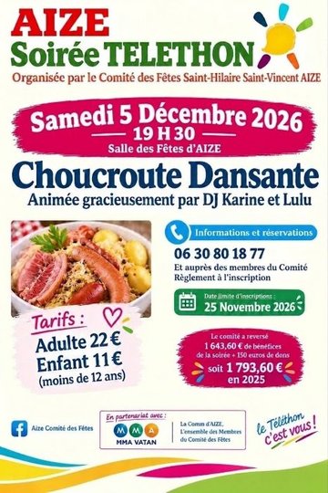 Choucroute dansante au profit du Téléthon