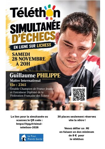 Simultanée d'échecs avec le MI Guillaume Philippe
