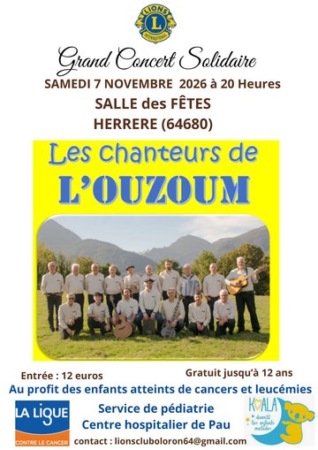 Grand concert solidaire : Les chanteurs de l'Ouzoum